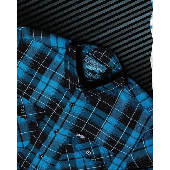 DIXXON Flannel Sz L Parkway Drive Deep Blue Collab Sleepwalker Karma Brand New - Picture 2 of 4